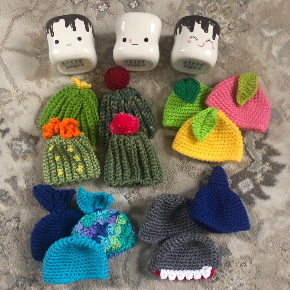 Marshmallow Mugs and hats